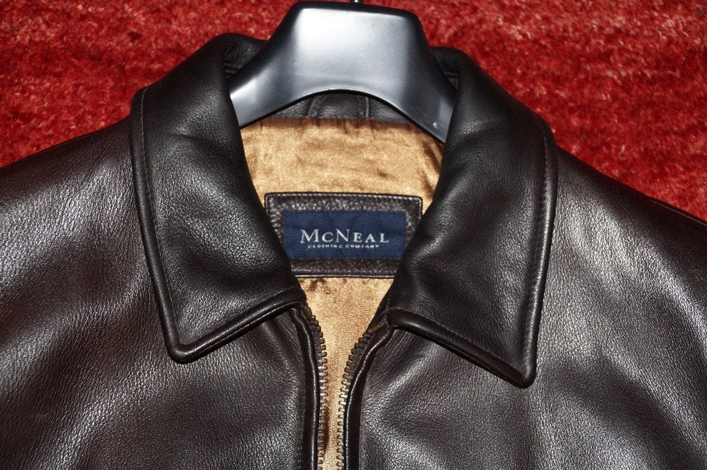 McNeal Lerenjas Lamsleer maat L echt als Nieuw, Kleding | Heren, Ophalen of Verzenden, Zo goed als nieuw, Maat 52/54 (L), Bruin