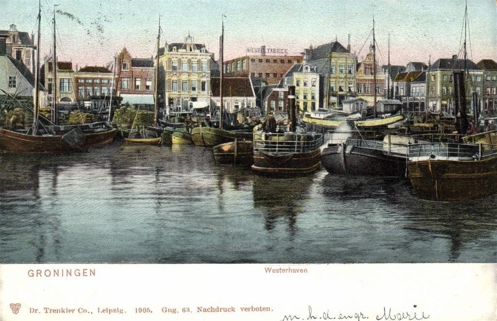Groningen - Westerhaven - meubelfabriek - 1905 gelopen, Verzenden, Voor 1920, Gelopen, Groningen