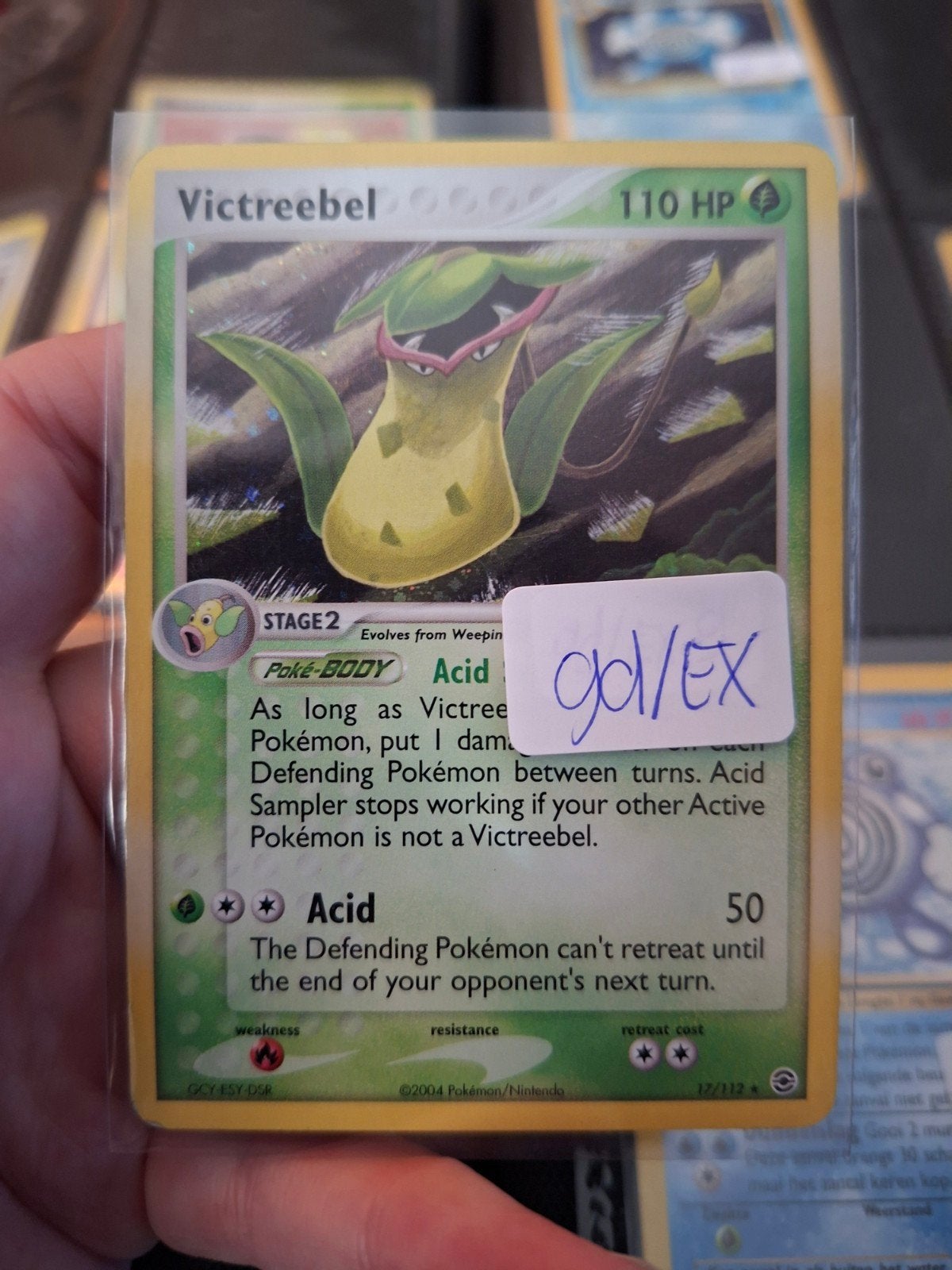 Victreebel Pokémon Kaart 110 HP - Goede Conditie, Ophalen of Verzenden, Zo goed als nieuw, Losse kaart