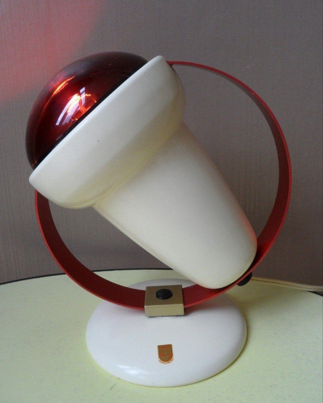 Philips Infraphil warmtelamp, type 7529, vintage, design, Gebruikt, Inclusief lichtbron, 25 cm, Ophalen of Verzenden