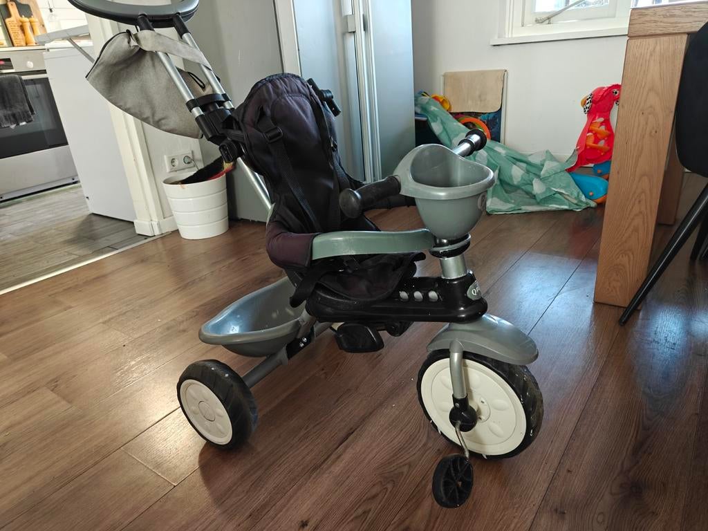 Qplay driewieler met duwstang, voetensteun én pedalen, Fietsen en Brommers, Ophalen of Verzenden, QPlay, Verstelbare zitting