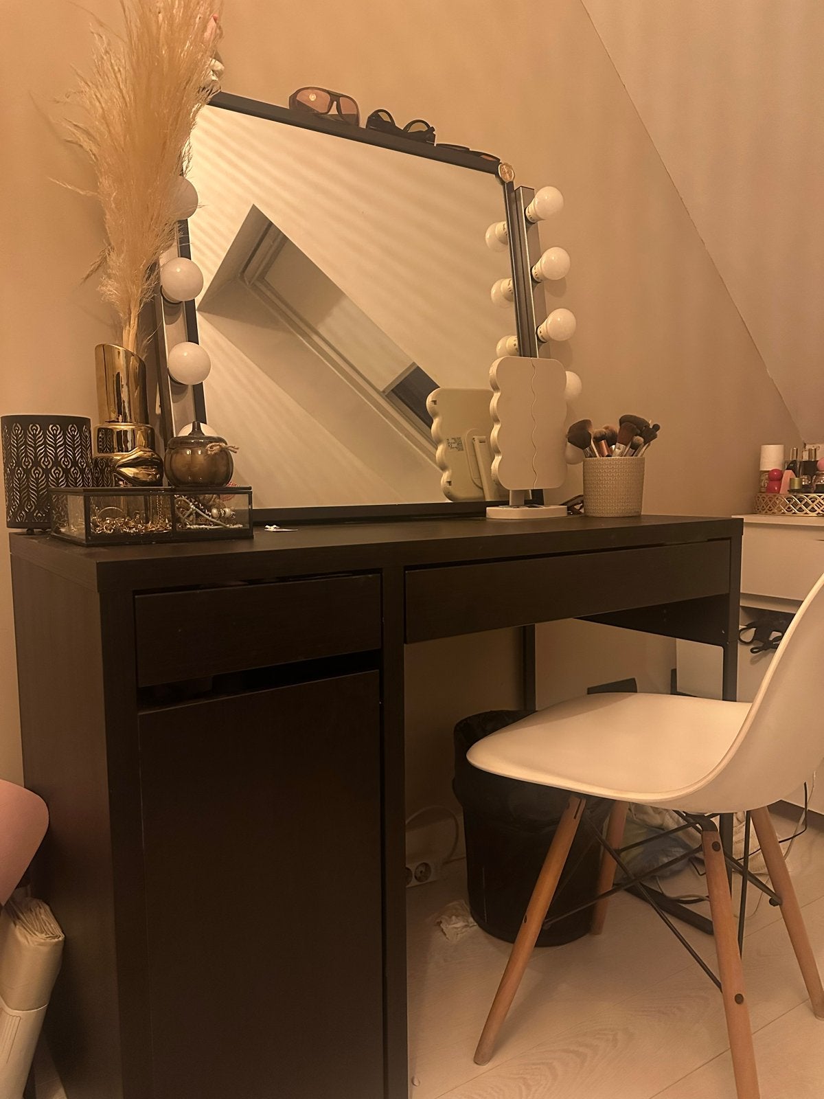 IKEA Bureau Zwart met 2 Lades en 1 Kastje, Ophalen, Zwart, Gebruikt, Met lades
