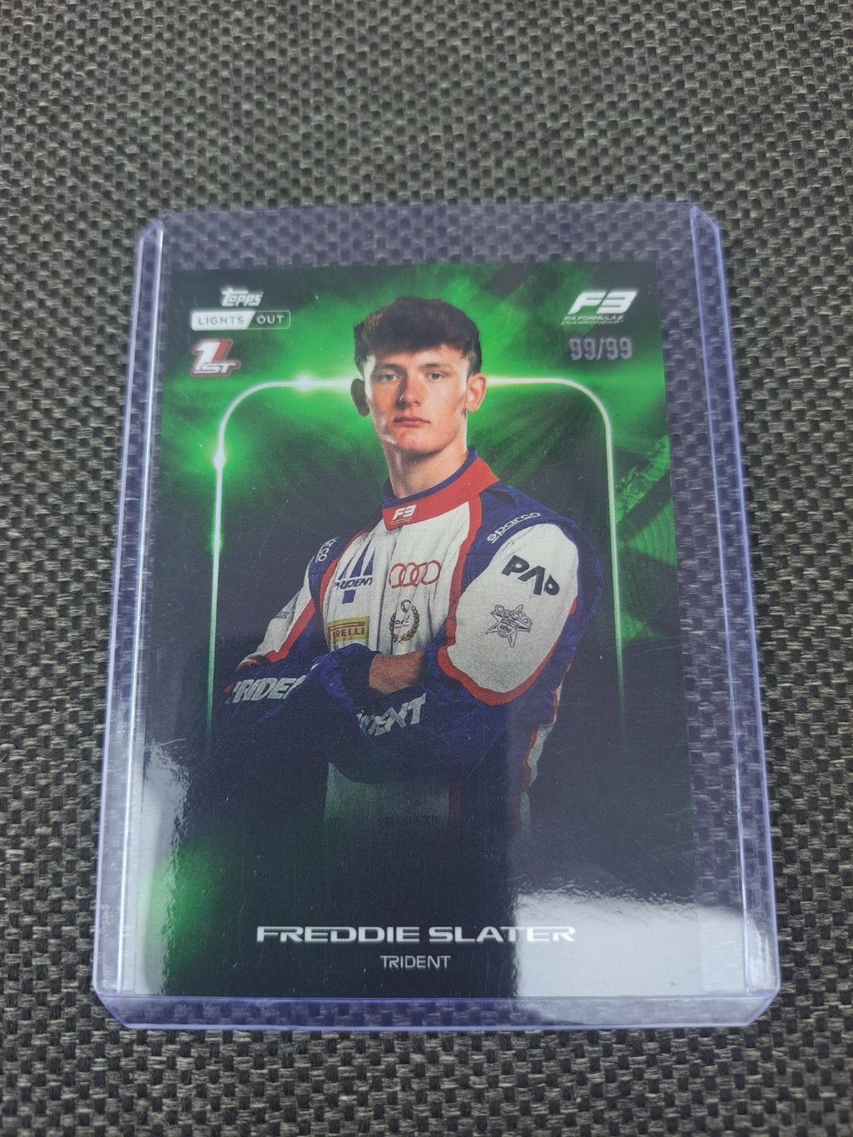 2026 Topps Lights Out F1 - Freddie Slater GREEN /99, Hobby en Vrije tijd, Ophalen of Verzenden, Nieuw, Plaatje