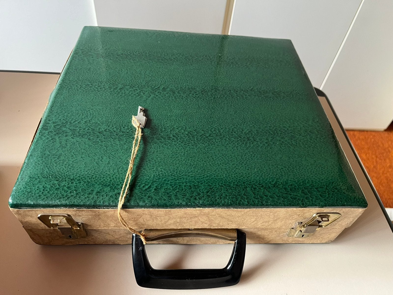 Platenkoffer groen vintage, Ophalen, Gebruikt, Hard kunststof, Minder dan 50 cm