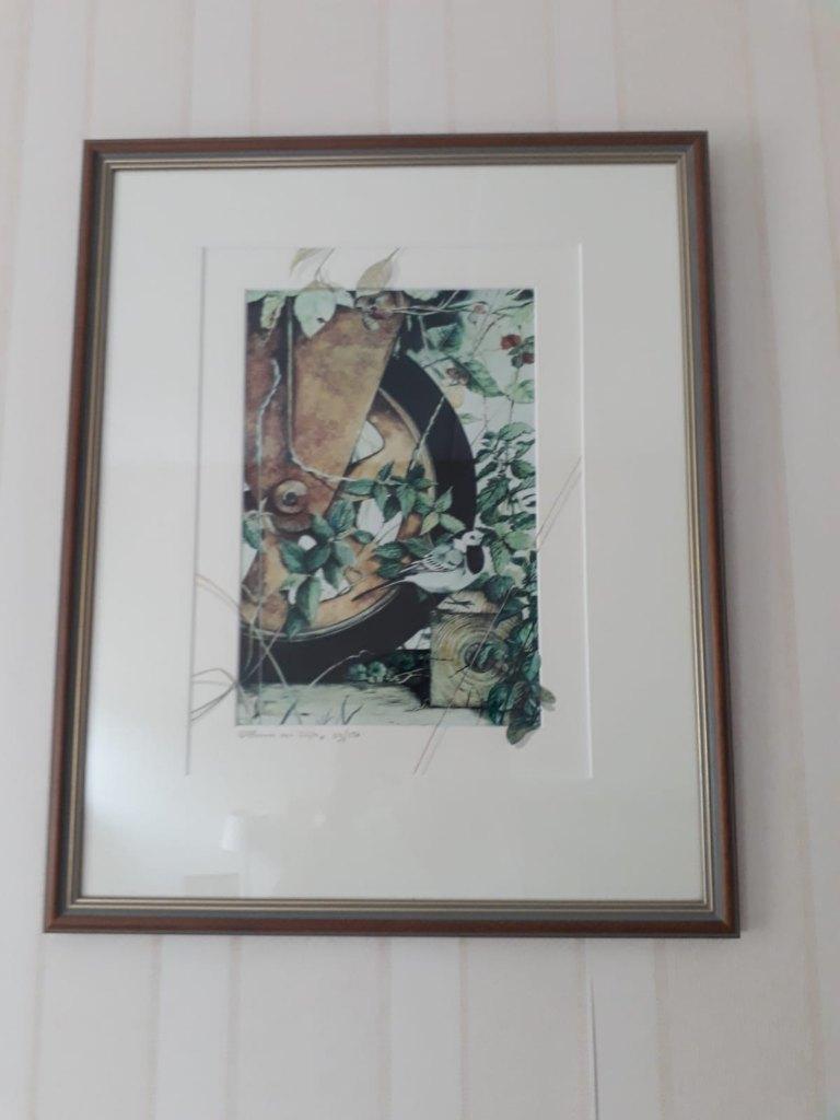 Aquarel van Hennie van dijk lijstomtrek 43 x 53 cm, Ophalen, Minder dan 50 cm, Zo goed als nieuw, Schilderij