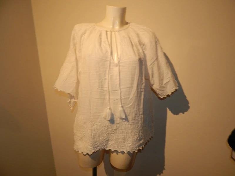 Sissel Edelbo witte blouse top klosjes Ibiza styl One Size