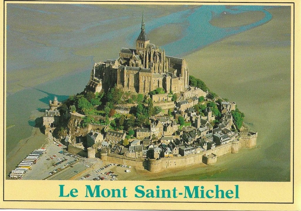 Le Mont Saint-Michel- -Luchtopname., Ophalen of Verzenden, 1980 tot heden, Gelopen, Frankrijk