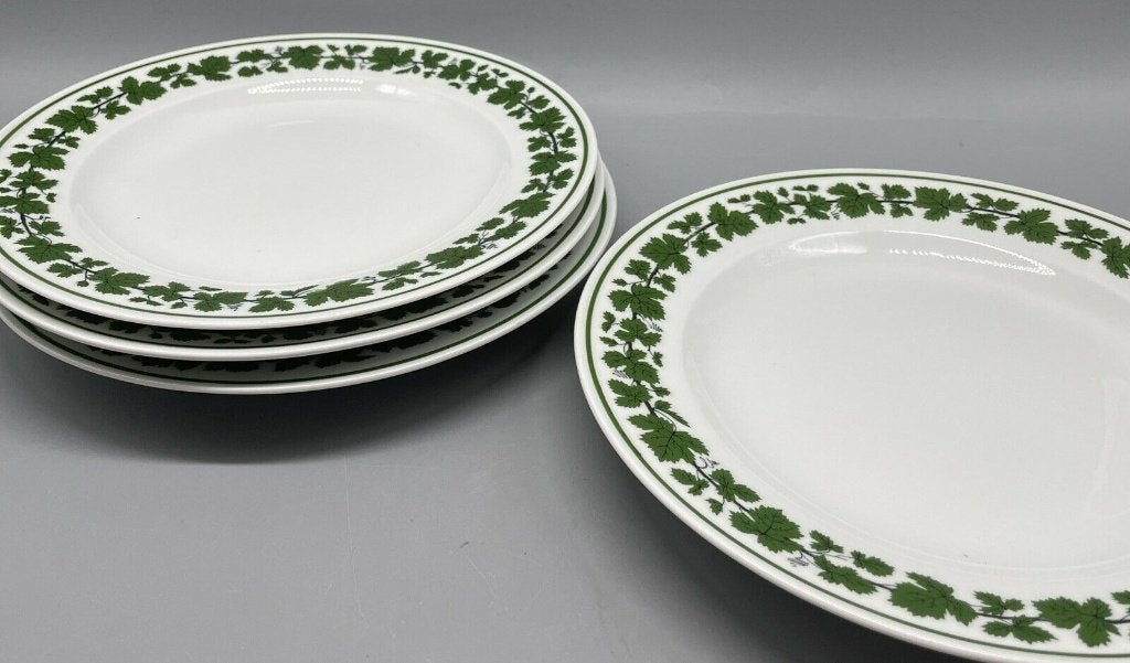 4 borden van de Meissen fabriek motief wijnbladeren, Ophalen of Verzenden