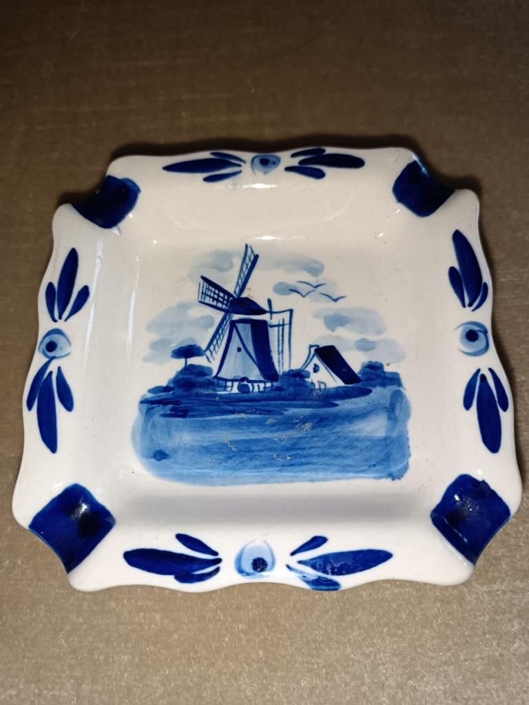 Delfts blauwe asbak met molen, Antiek en Kunst, Antiek | Keramiek en Aardewerk, Ophalen of Verzenden