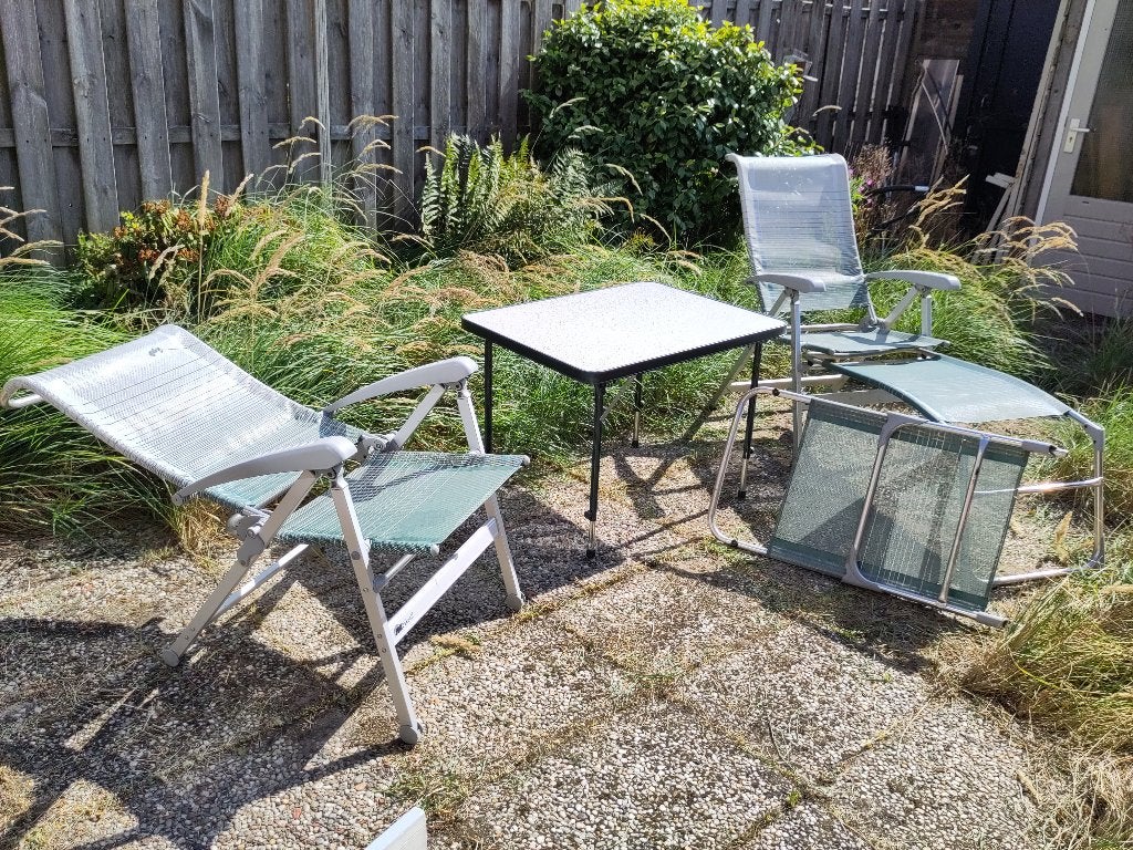 tuinset Dukdalf, Bijzettafel, Aluminium, Zo goed als nieuw, Tuinset