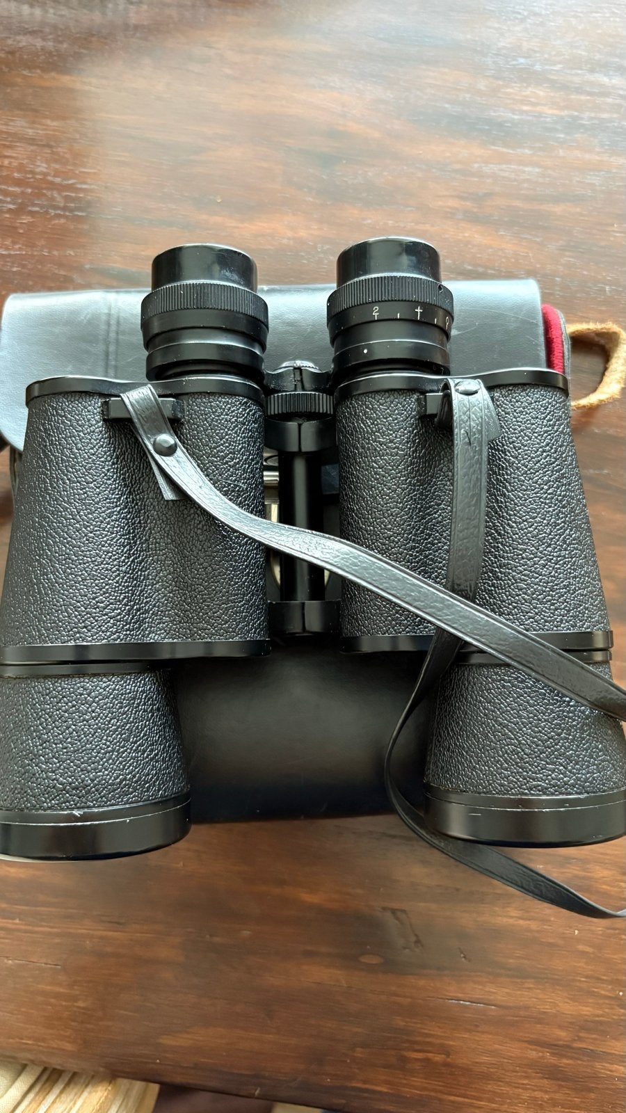 Vintage Duitse verrekijker Schutz Optik Cazador 7x50, Gebruikt, Minder dan 8x, Met hoes of tas, Porro (met knik)