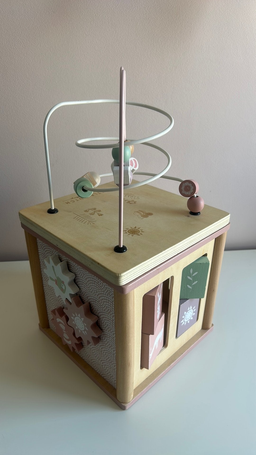Little dutch houten kubus roze, Ophalen, Gebruikt, Decoratie