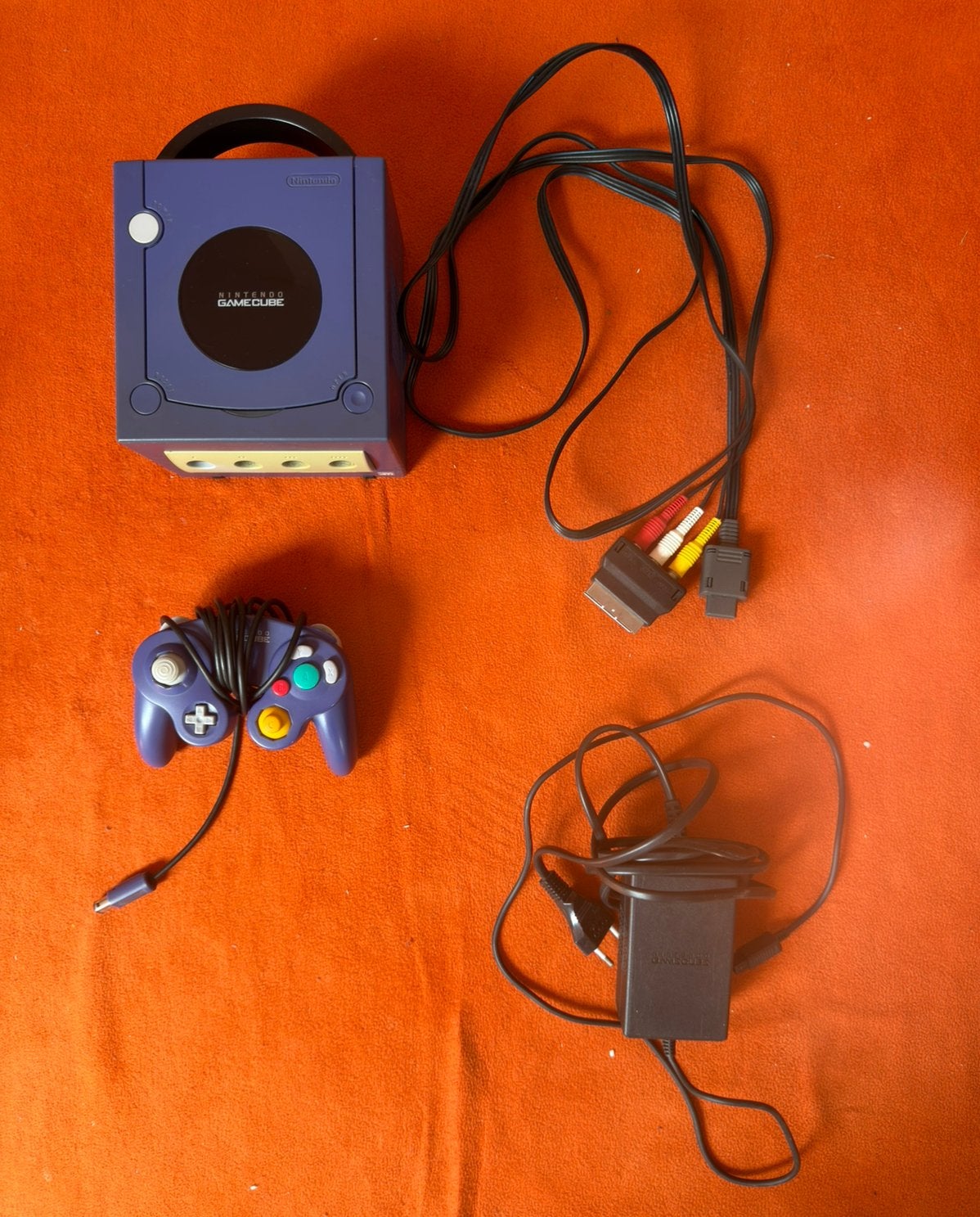 Nintendo GameCube + games, Ophalen, Paars, Met 1 controller, Gebruikt