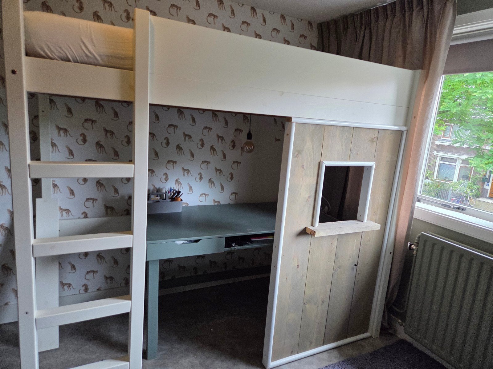 Hoogslaper voor jongen of meisje, Kinderen en Baby's, Kinderkamer | Bedden, Ophalen, 180 cm of meer, 85 tot 100 cm, Matras