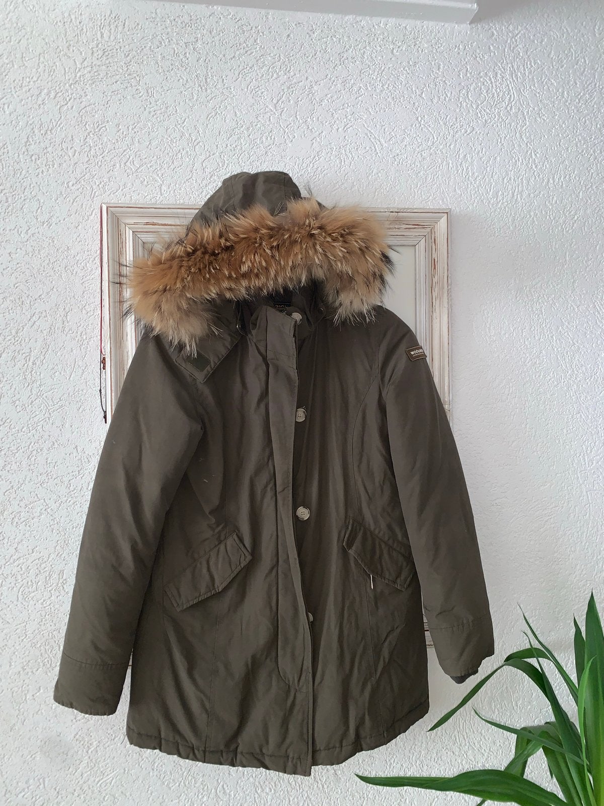 Woolrich Parka met bontkraag maat S zgan, Ophalen of Verzenden, Zo goed als nieuw, Maat 36 (S), Groen