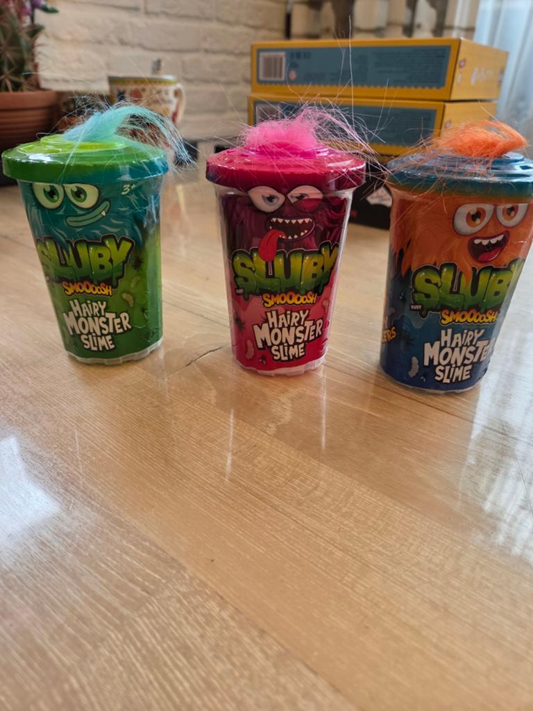 Sluby Smooosh Hairy Monster Slime - 3 stuks, Ophalen of Verzenden, Nieuw, Jongen of Meisje