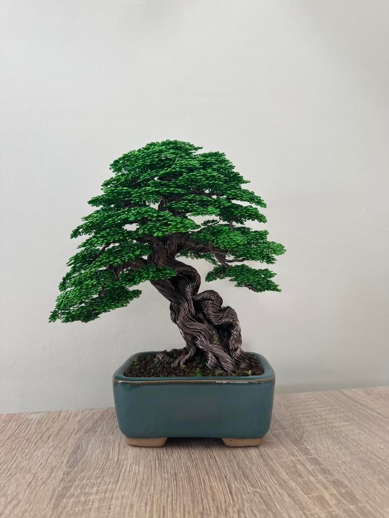 Bonsai boompje groen koperdraad, Antiek en Kunst, Ophalen of Verzenden