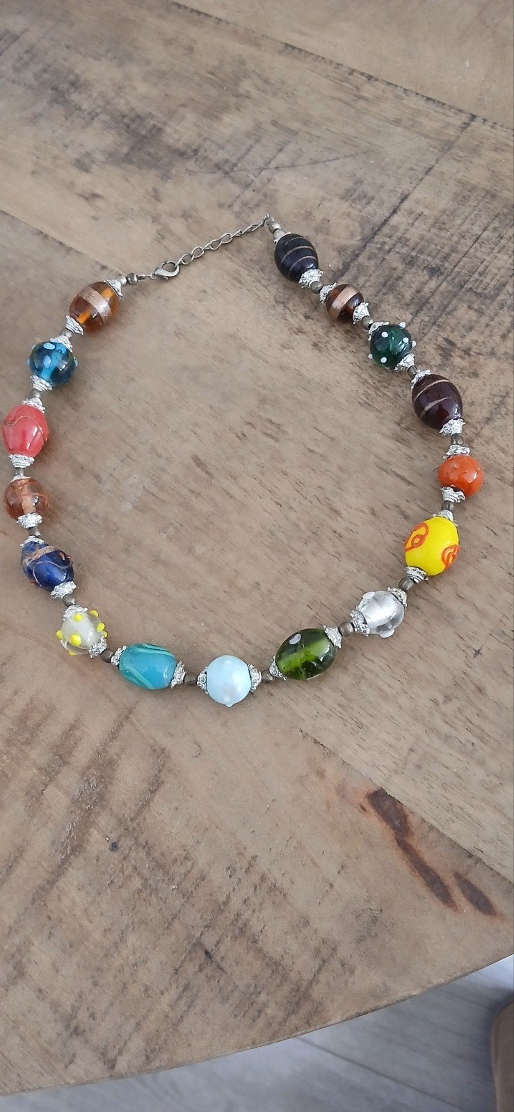 MURANO  prachtige glas ketting mooie kleuren, Sieraden, Tassen en Uiterlijk, Armbanden, Overige materialen, Overige kleuren, Verzenden