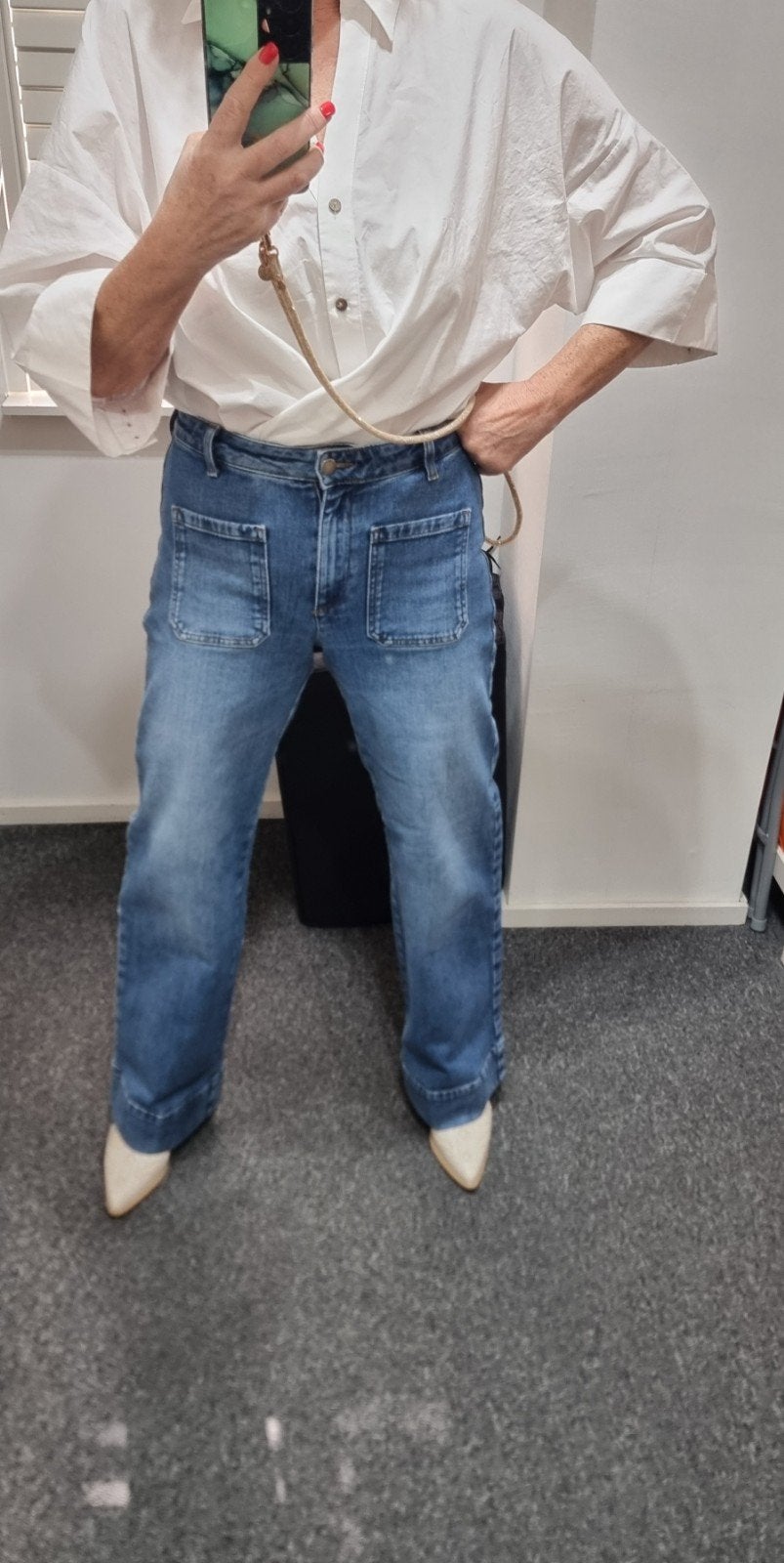 Shoeby jeans  wide leg van Mieke mt. 28, Ophalen of Verzenden, Zo goed als nieuw, Blauw, W28 - W29 (confectie 36)