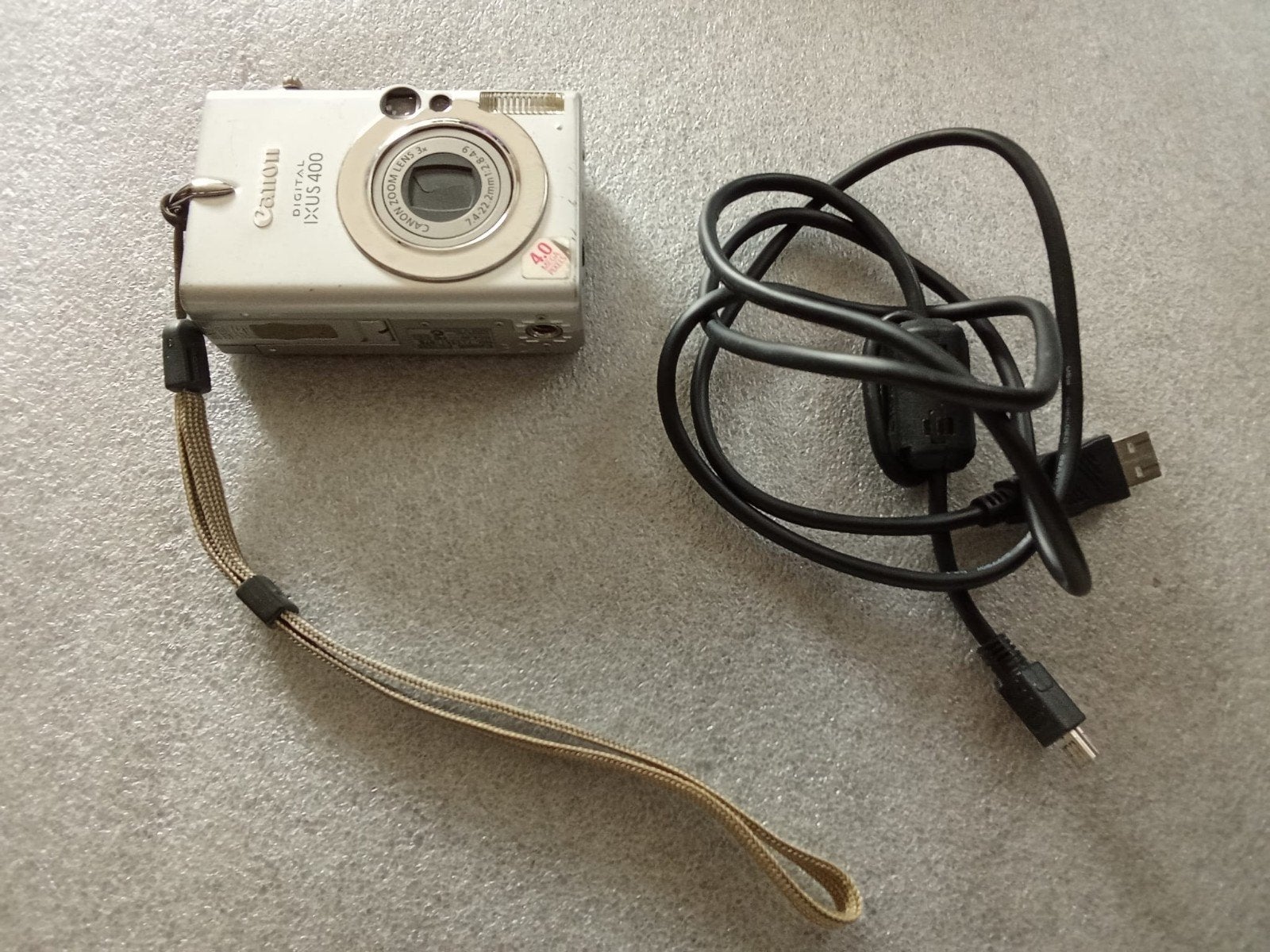 Canon Digital IXUS 400 Compactcamera - Zilver, Ingebouwde flitser, Gebruikt, USB-kabel, Canon