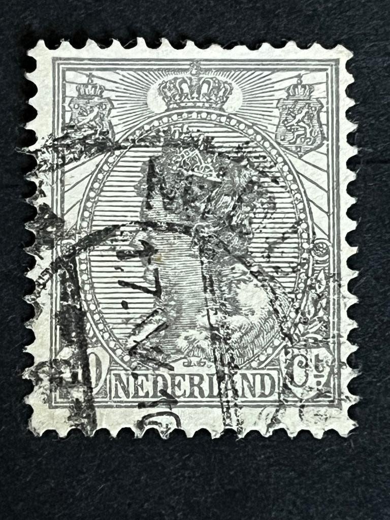 I3-61 Nederland 1922 NVPH 61 - 10ct grijs - wijde arcering, Postzegels en Munten, Postzegels | Nederland, Ophalen of Verzenden