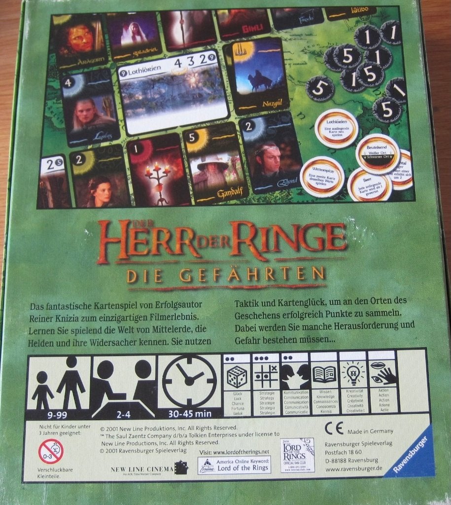 Lord of the rings - the fellowship - kaartspel, Een of twee spelers, Ophalen of Verzenden, Zo goed als nieuw, Ravensburger