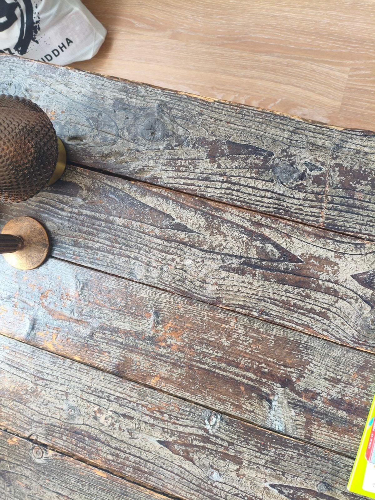 Robuuste salontafel van gerecycled hout, Ophalen, Gebruikt, 50 tot 100 cm, Vierkant