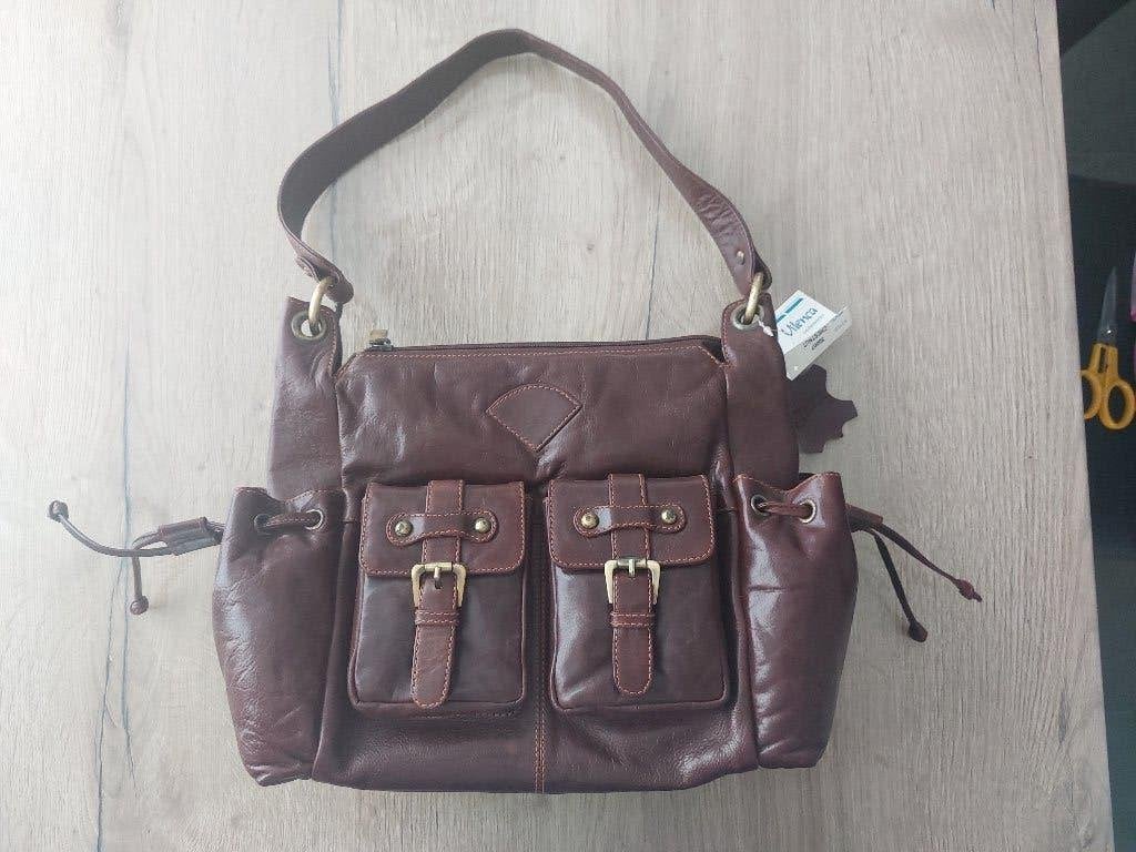 Bruine (chestnut) leren damestas Vilenca - Nieuw, Sieraden, Tassen en Uiterlijk, Tassen | Damestassen, Ophalen of Verzenden, Nieuw