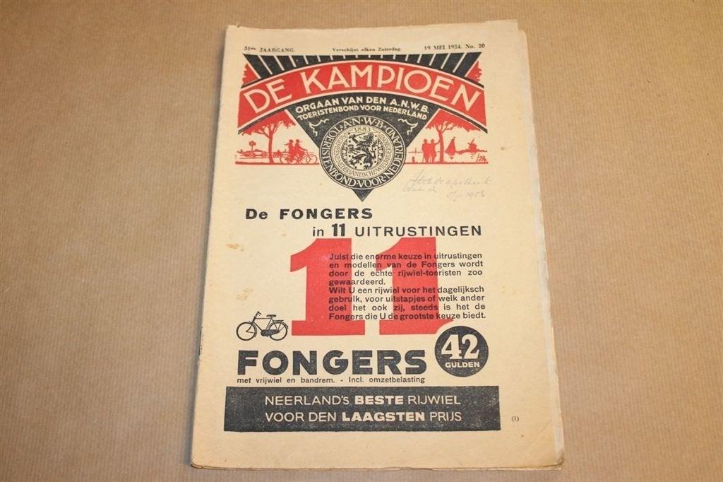 De Kampioen [ANWB] No. 20 - 1934 !!, Ophalen of Verzenden, Gelezen, Sport en Vrije tijd