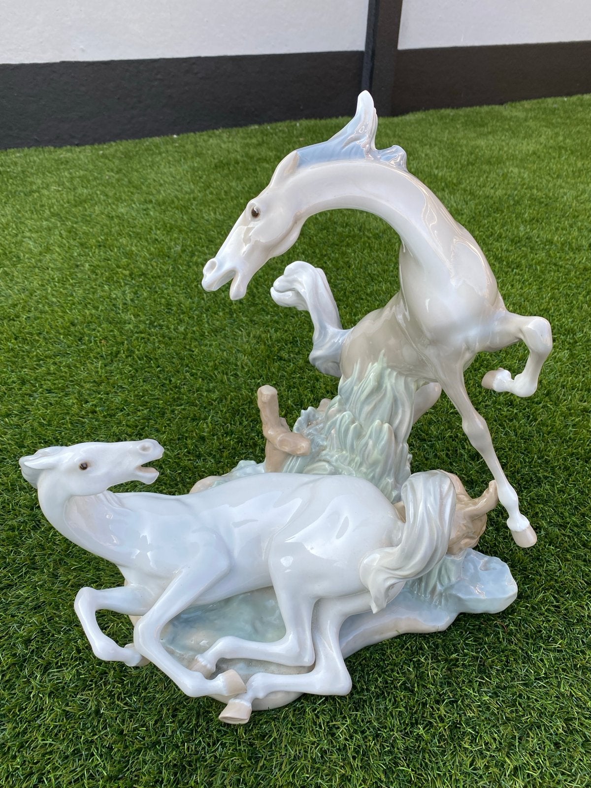Lladro Beeldengroep "Speelse Paarden" - Glanzend Porselein, Ophalen, Geglazuurd, Zoogdier, 20 - 50 cm