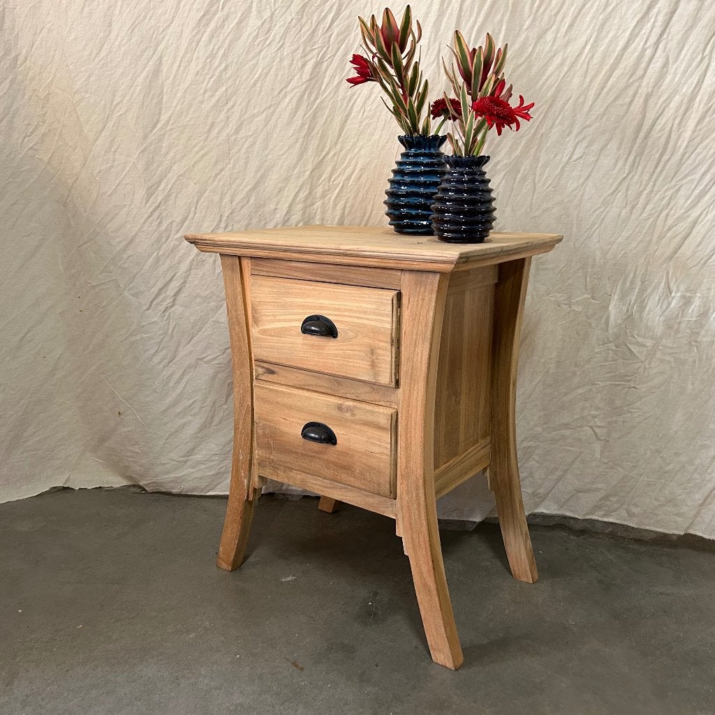 ladekast massief teak met 2 lades - Gratis bezorgd, TTM Wonen, Meubels – (Perzische) Tapijten en Woonaccessoires, 1 of 2 laden