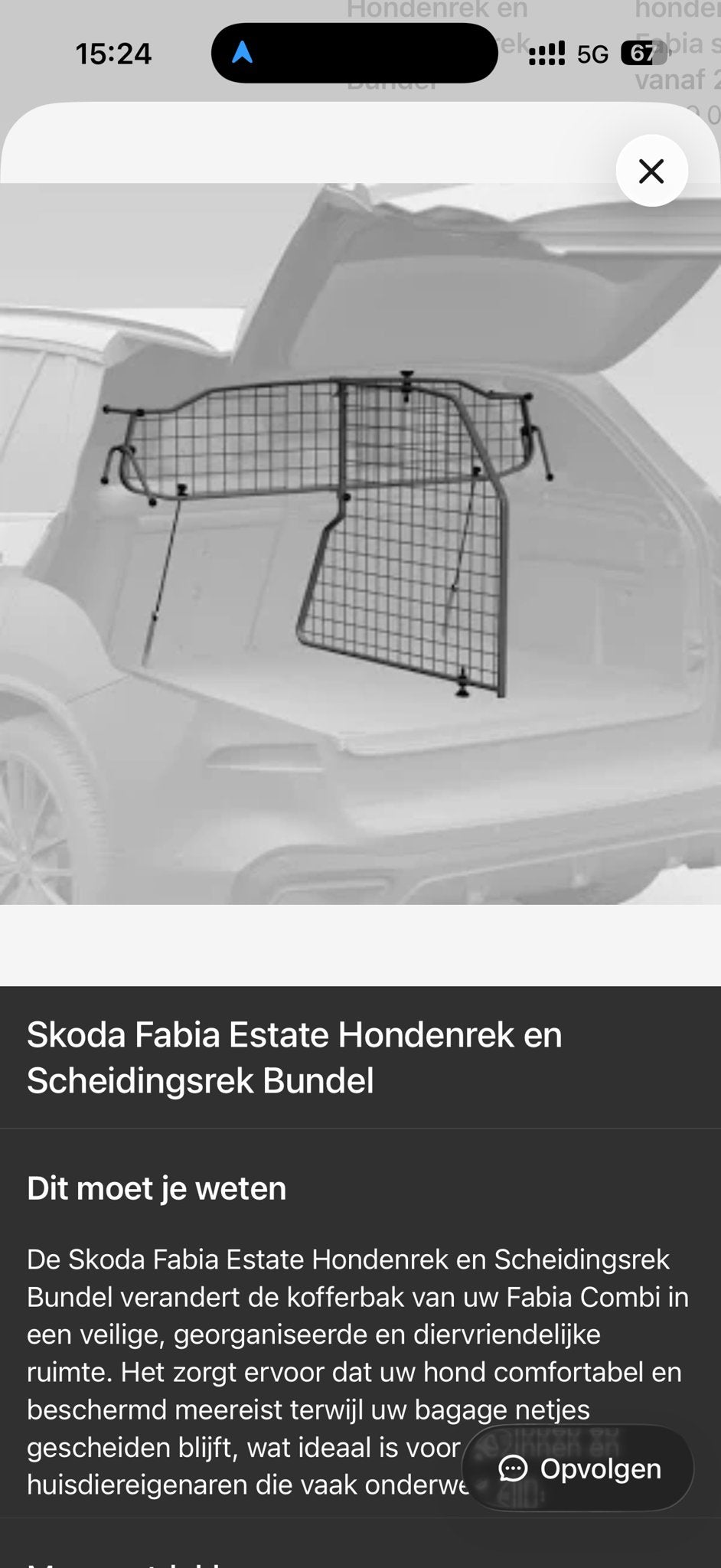 Skoda Fabia combi Hondenrek en Scheidingsrek Bundel, Ophalen of Verzenden, Gebruikt