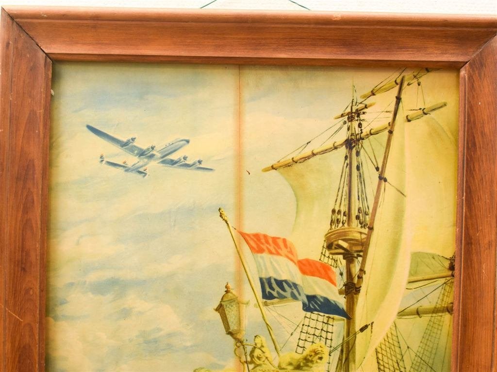 Vintage ingelijste KLM Luchtvaart Poster 51688, Verzamelen, Ophalen of Verzenden, Gebruikt, A1 t/m A3, Film en Tv