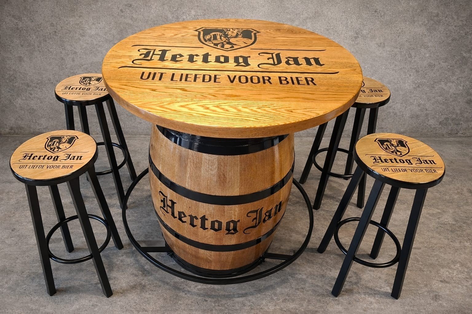 HERTOG JAN WIJNVAT STATAFEL met massief eiken blad, Ophalen of Verzenden, Nieuw, Overige typen, Hertog Jan
