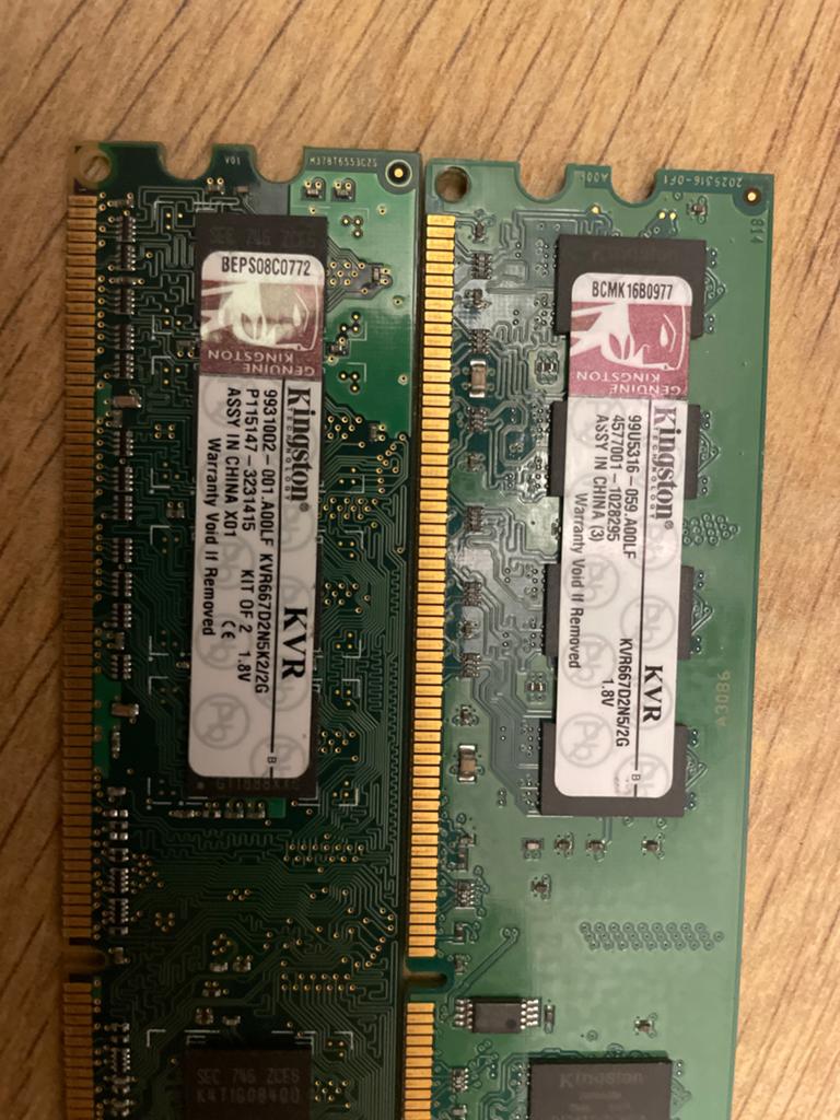 Kingston KVR667D2N5/2G 2GB DDR2 RAM Geheugenmodule, Gebruikt, Server, Ophalen of Verzenden, DDR2