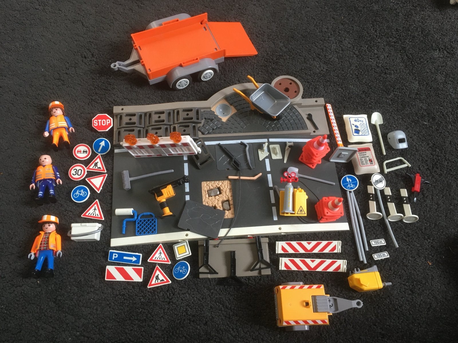 Playmobil wegenbouw set met veel accessoires, Ophalen of Verzenden, Gebruikt, Jongen of Meisje