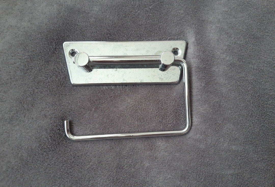 WC rollenhouder, Ophalen of Verzenden, Gebruikt, Zilver, Toilet-accessoire
