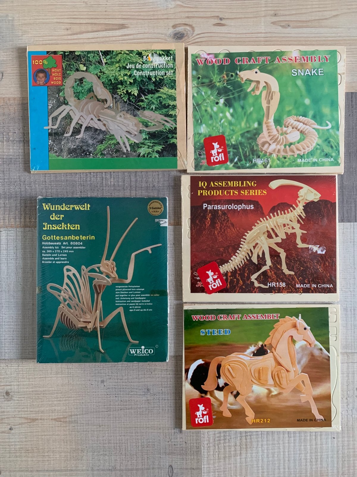 5x Houten dieren, Ophalen of Verzenden, Nieuw
