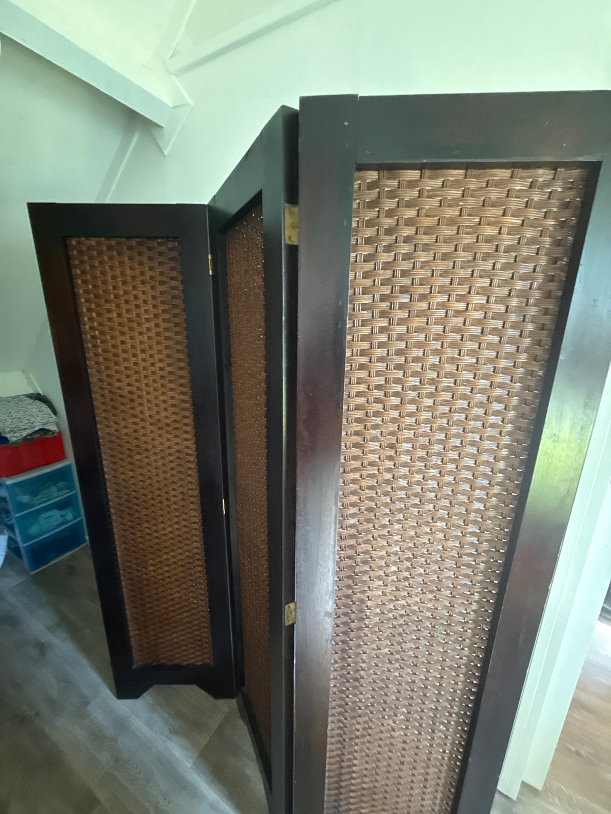 Antieke inklapbare wand/kamerscherm met rotan, Ophalen, O, O, O
