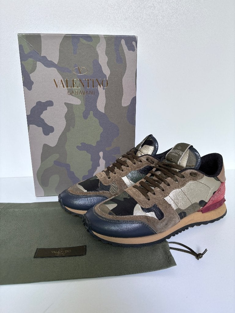 VALENTINO Rockrunner camouflage rood rose sneakers   Maat 37, Overige kleuren, Ophalen of Verzenden, Valentino, Sneakers of Gympen