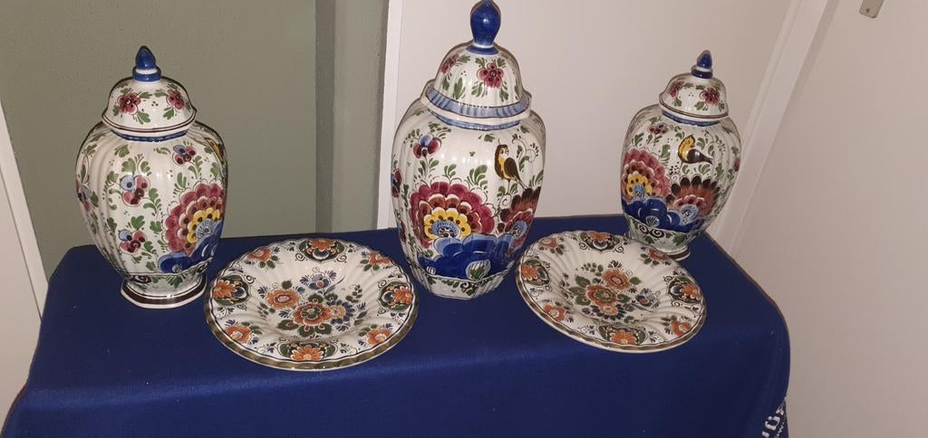 Prachtige set van delfts blauw aardewerk., Ophalen