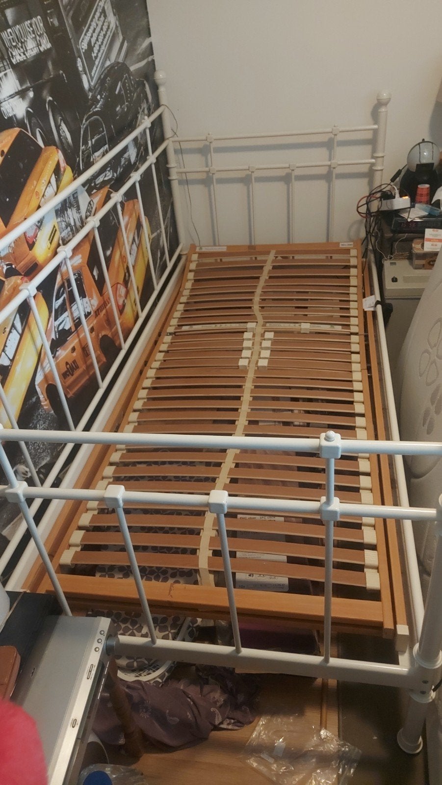 Eenpersoons bed, Ophalen, 90 cm, Eenpersoons, Wit