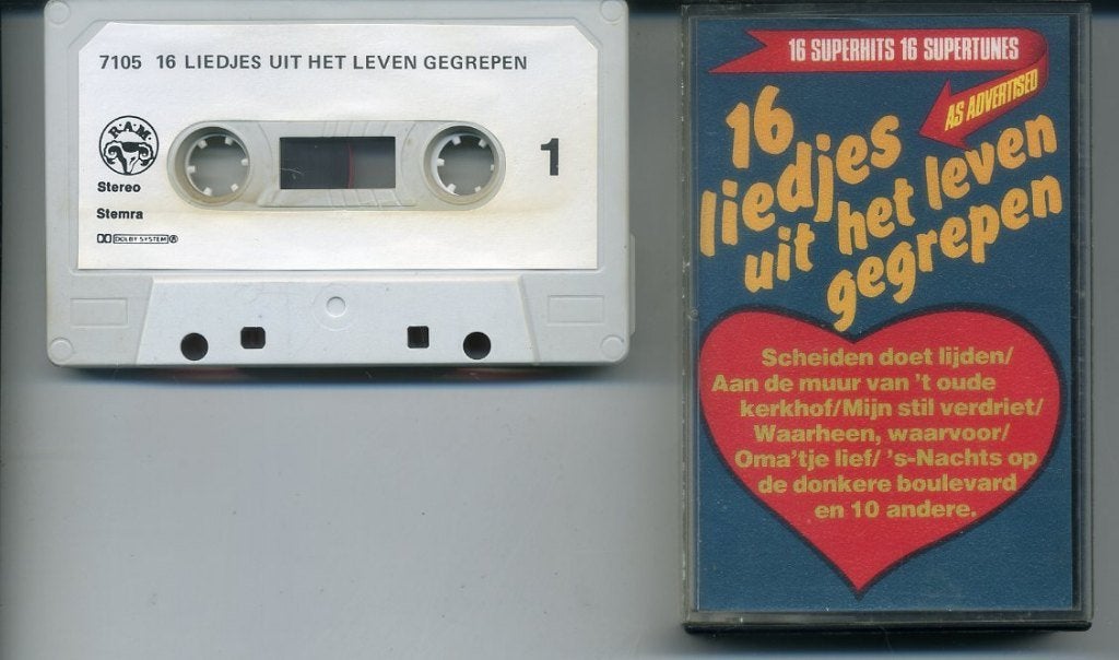 16 Liedjes uit het leven gegrepen cassette ZGAN, 1 bandje, Ophalen of Verzenden, Zo goed als nieuw, Origineel