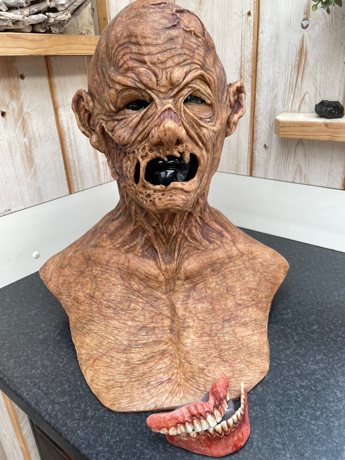 Super realistische silicone masker zombie halloween spfx, Ophalen of Verzenden, Nieuw, Halloween of Griezel