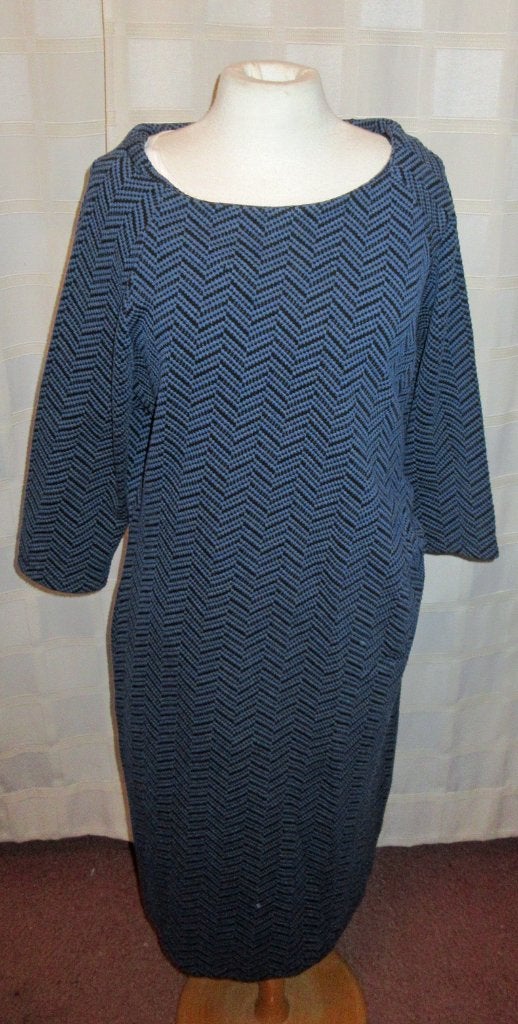 Jurk licht en donker blauw maat 46 Laura di Sarpi A50, Blauw, Maat 46/48 (XL) of groter, Nieuw, Ophalen of Verzenden