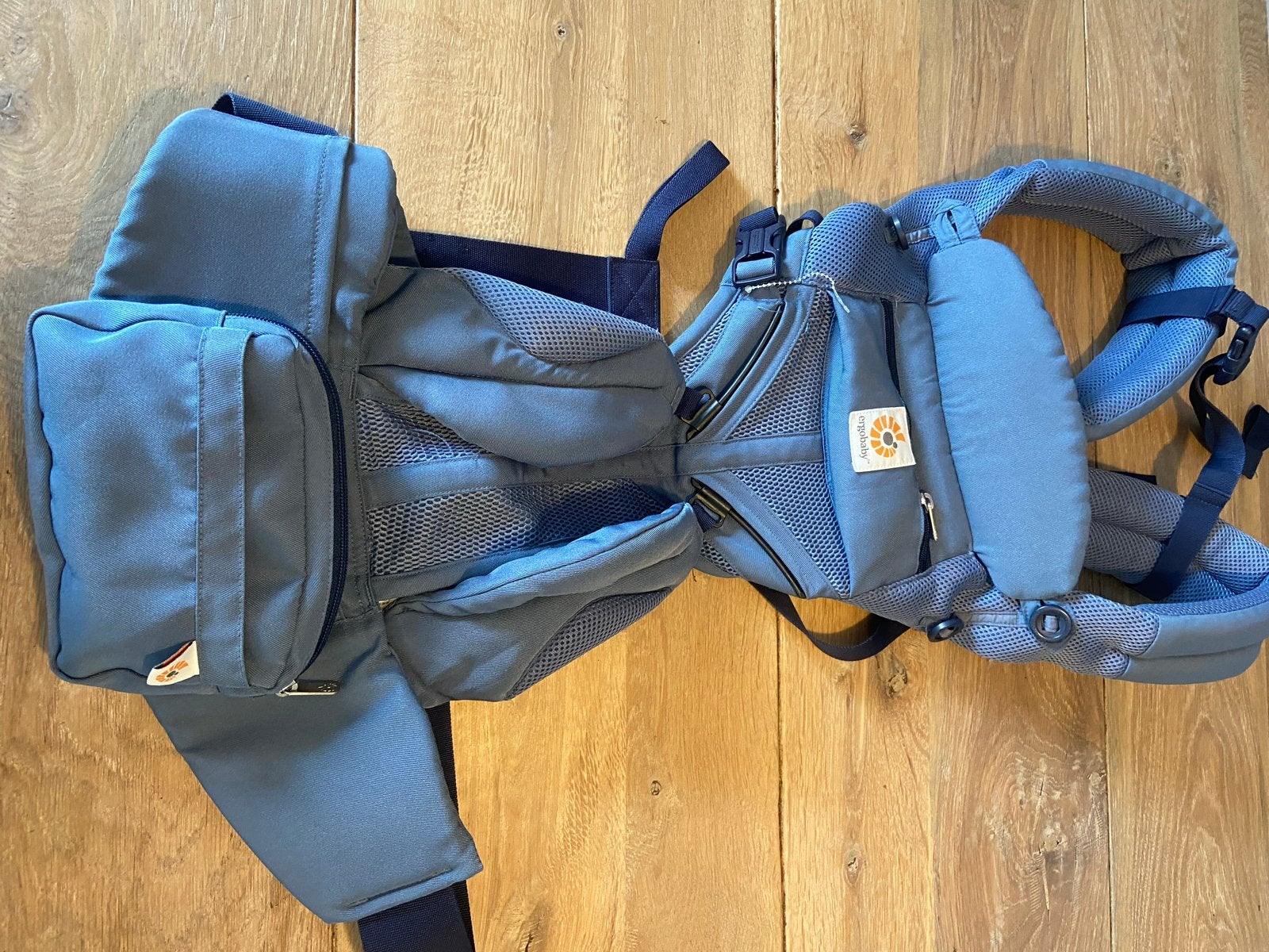 Ergobaby Omni 360 Cool Air Oxford Blue Draagzak, Kinderen en Baby's, Babydragers en Draagdoeken, Gebruikt, Buik, Rug of Zij, Draagzak