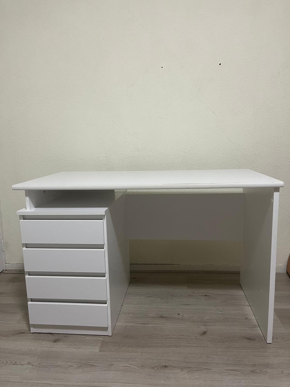 Wit bureau met lades, Ophalen, Gebruikt, 50 tot 100 cm, 3 of 4 laden
