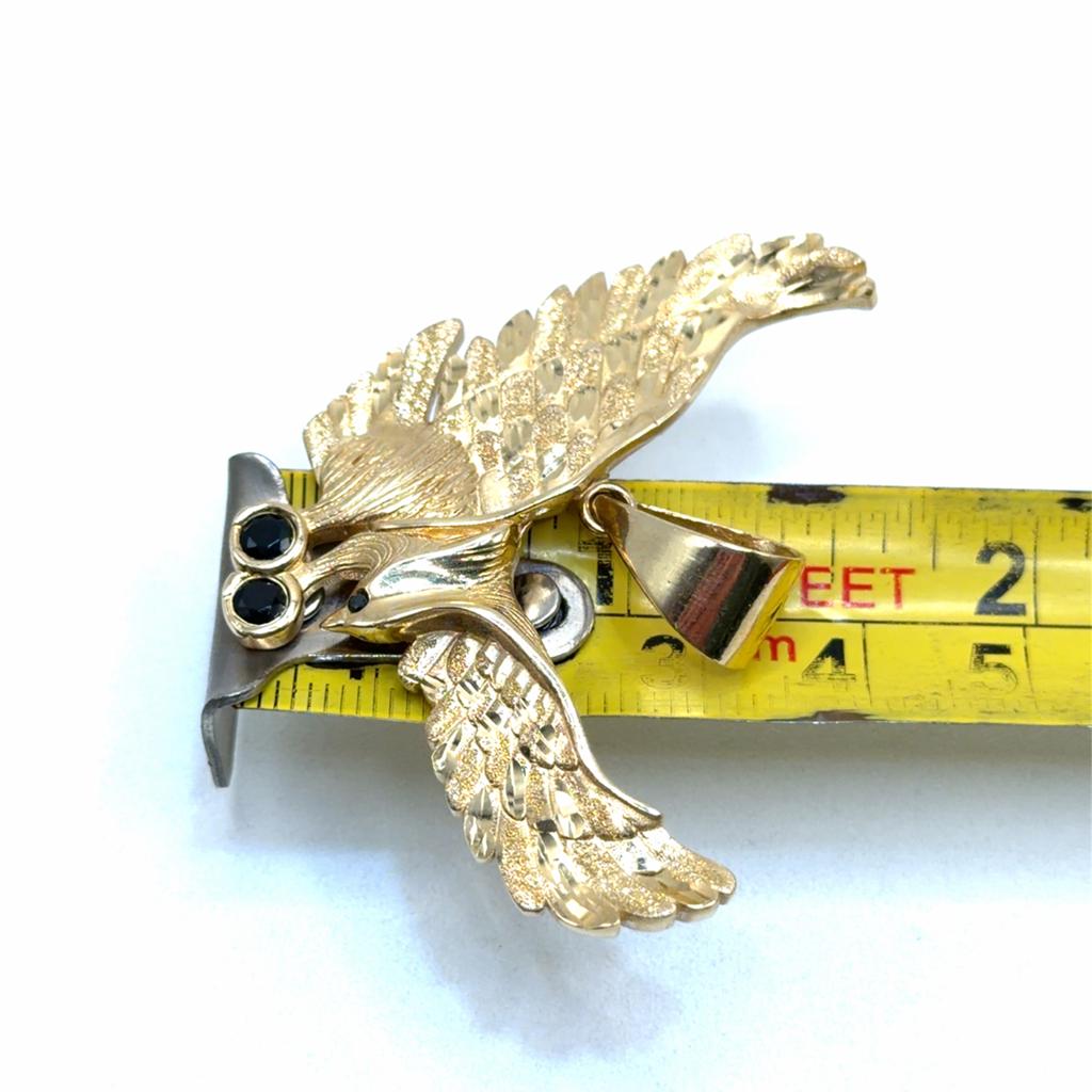 Gouden Adelaar Hanger met Zwarte Stenen, Www.bredajuwelier.nl, Nieuw, Ophalen of Verzenden, Met edelsteen
