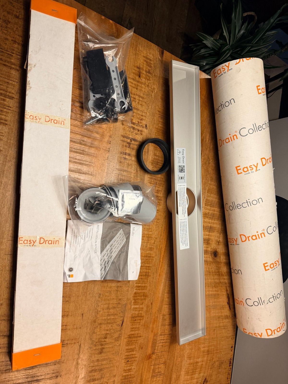 Easydrain RVS Douchegoot met Onderuitloop - 80 cm, Ophalen of Verzenden, Nieuw, Met douche