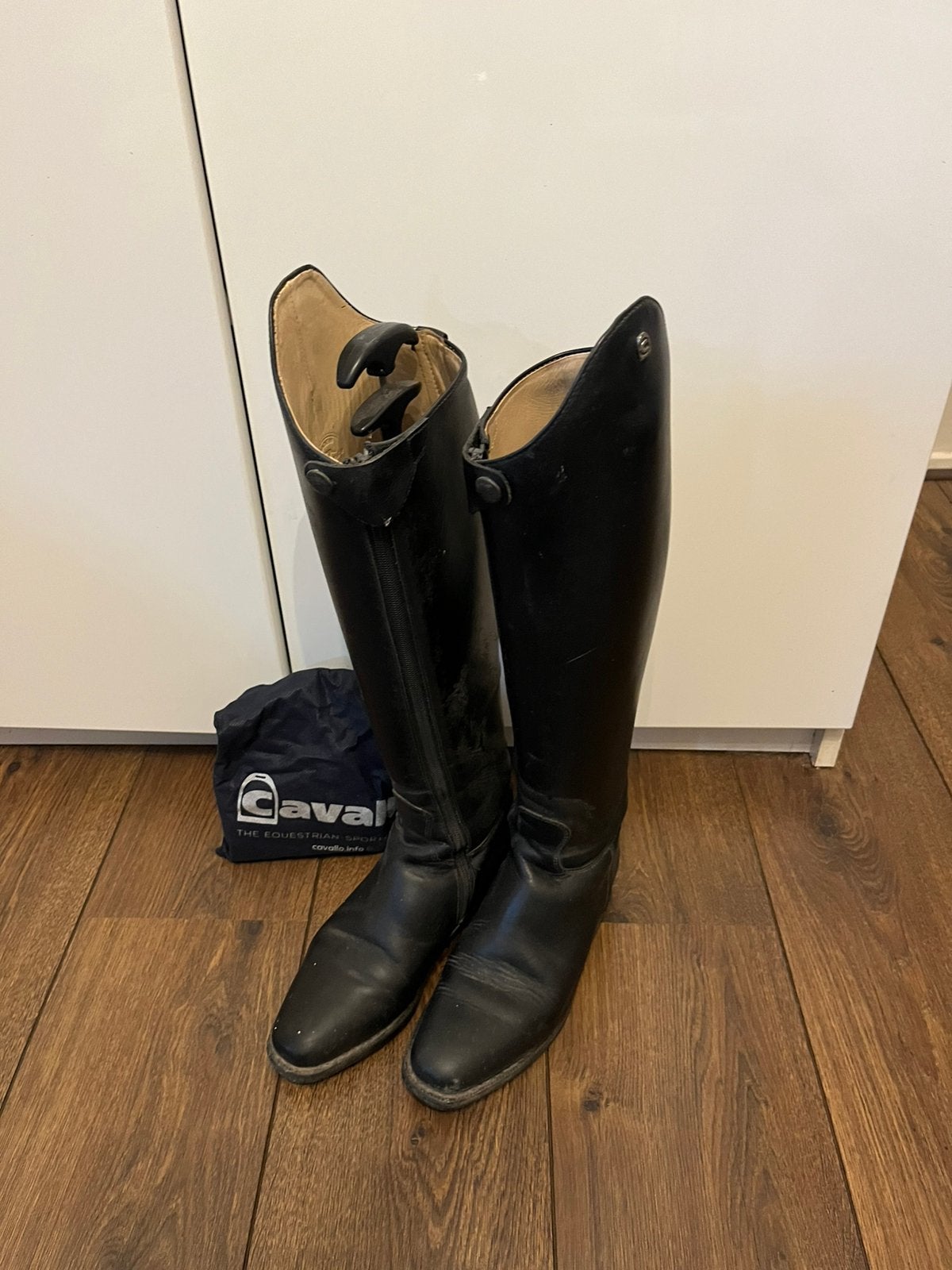 Kalfsleren rijlaarzen dressuur cavallo maat 37-38, Ophalen, Ritssluiting, Dressuur, Zo goed als nieuw